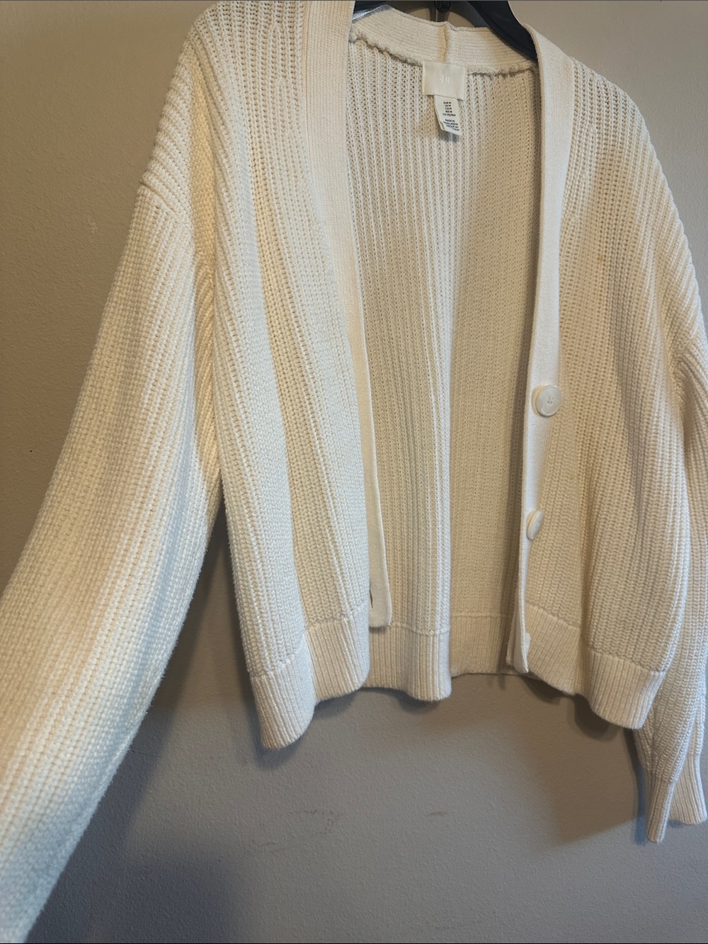 H&M Cream Knit Button-Front Women's Cardigan - Picture 2 of 3
